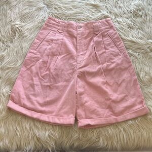 Vintage 90s DSC Pink Corduroy Mom Shorts High Waisted Cuffed Hem Retro Sz 13/14